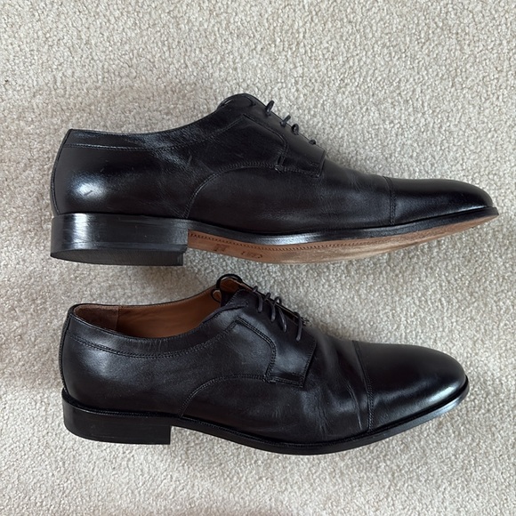 Johnston & Murphy Men’s Hernden Cap Toe Black Calfskin Dress Shoes Size 14 - Picture 3 of 12
